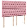 vidaXL Boxspringbett mit Matratze Rosa 140x200 cm Samt