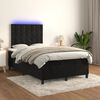 vidaXL Boxspringbett mit Matratze & LED Schwarz 120x200 cm Samt