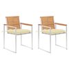 vidaXL Gartenst&uuml;hle mit Kissen 2 Stk. Massivholz Teak und Stahl