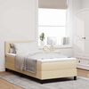 vidaXL Boxspringbett mit Matratze mit Kopfteil Creme 80 x 200 cm Stoff
