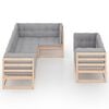 vidaXL 7-tlg. Garten-Lounge-Set mit Kissen Massivholz Kiefer