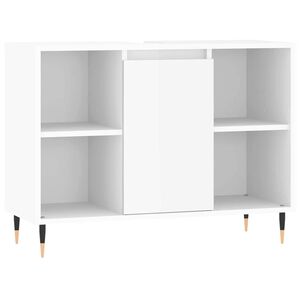 vidaXL Badschrank Hochglanz-Wei&szlig; 80x33x60 cm Holzwerkstoff