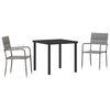 vidaXL Garten Essgruppe mit Kissen 3 pcs Grau Poly-Rattan