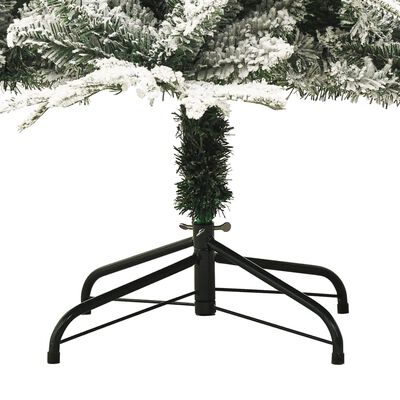 vidaXL Künstlicher Weihnachtsbaum Schnee LEDs & Kugeln 210 cm PVC & PE