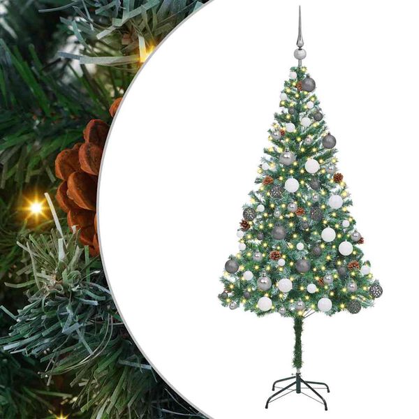 vidaXL K&uuml;nstlicher Weihnachtsbaum Gr&uuml;n 180 cm PVC und Stahl