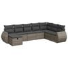 vidaXL 8-tlg. Garten-Sofagarnitur mit Kissen Grau Poly Rattan