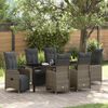vidaXL Garten Essgruppe mit Kissen 7 pcs Beige Poly Rattan