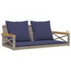 vidaXL H&auml;ngebank mit Kissen Grau 109x62x40 cm Poly Rattan