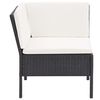 vidaXL 6-tlg. Garten-Lounge-Set mit Auflagen Poly Rattan Schwarz