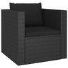 vidaXL 4-tlg. Garten-Lounge-Set mit Kissen Poly Rattan Schwarz