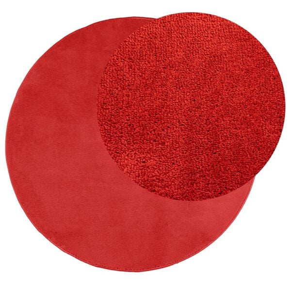 vidaXL Teppich OVIEDO Kurzflor Rot &Oslash; 120 cm