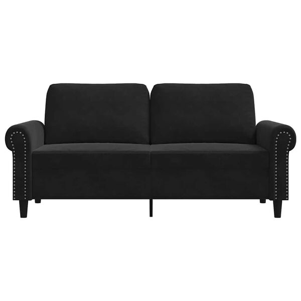 vidaXL 2-Sitzer-Sofa Schwarz 140 cm Samt