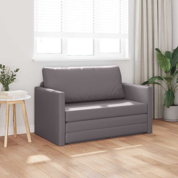 vidaXL Schlafsofa 110cm Grau Kunstleder