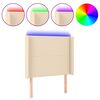 vidaXL LED Kopfteil Creme 93x16x118/128 cm Stoff