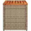 vidaXL Garten-Beistelltische 2 Stk. Beige 55x34x37 cm Poly Rattan Holz
