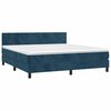 vidaXL Boxspringbett mit Matratze & LED Dunkelblau 180x200 cm Samt