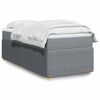 vidaXL Boxspringbett mit Matratze Hellgrau 90x190 cm Stoff