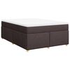 vidaXL Boxspringbett mit Matratze Dunkelbraun 160x200 cm Stoff