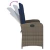 vidaXL Gartenbank Verstellbar mit Kissen Grau Poly Rattan