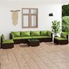 vidaXL 7-tlg. Garten-Lounge-Set mit Kissen Poly Rattan Braun