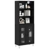 vidaXL Highboard 2 pcs Schwarz Eichen-Optik Holzwerkstoff