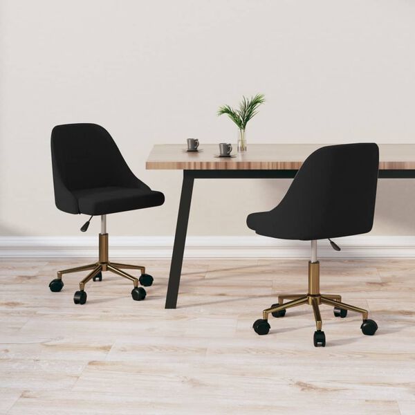 vidaXL Esszimmerst&uuml;hle 2 Stk. Drehbar Schwarz Samt