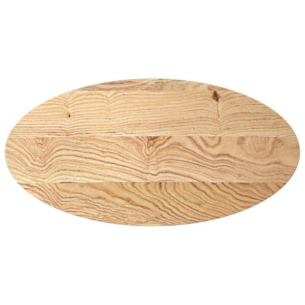 vidaXL Tischplatte 100x50x2 cm Massivholz Eiche Oval