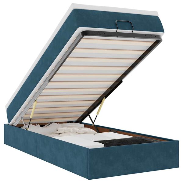 vidaXL Ottoman-Bett mit Matratze Dunkelblau 80x200 cm Samt
