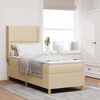 vidaXL Boxspringbett mit Matratze mit Kopfteil Creme 80 x 200 cm Stoff