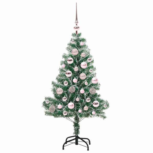 vidaXL K&uuml;nstlicher Weihnachtsbaum beschneit mit LED Licht 120 cm