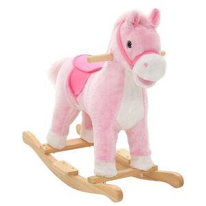 vidaXL Schaukeltier Pferd Pl&uuml;sch 65x32x58 cm Rosa