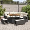 vidaXL Gartensofa-set mit Kissen 9 pcs Schwarz und Creme Poly-Rattan