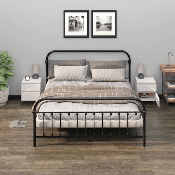 vidaXL Nachttische 2 Stk. Hochglanz-Wei&szlig; 40x35x50 cm