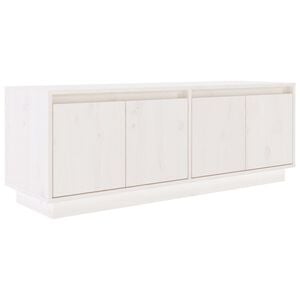 vidaXL TV-Schrank Wei&szlig; 110x34x40 cm Massivholz Kiefer