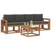 vidaXL Outdoor-Sofagarnitur mit Kissen 5 pcs Natur und Anthrazit