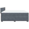 vidaXL Boxspringbett mit Matratze Dunkelgrau 180x200 cm Samt