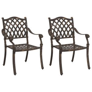 vidaXL Gartenstuhl 2 pcs Bronze 56 x 55 x 92,5cm Aluminium