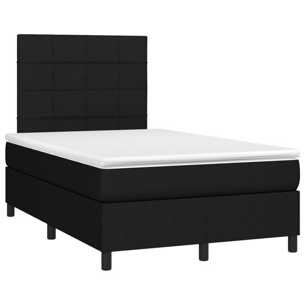 vidaXL Boxspringbett mit Matratze & LED Schwarz 120x200 cm Stoff