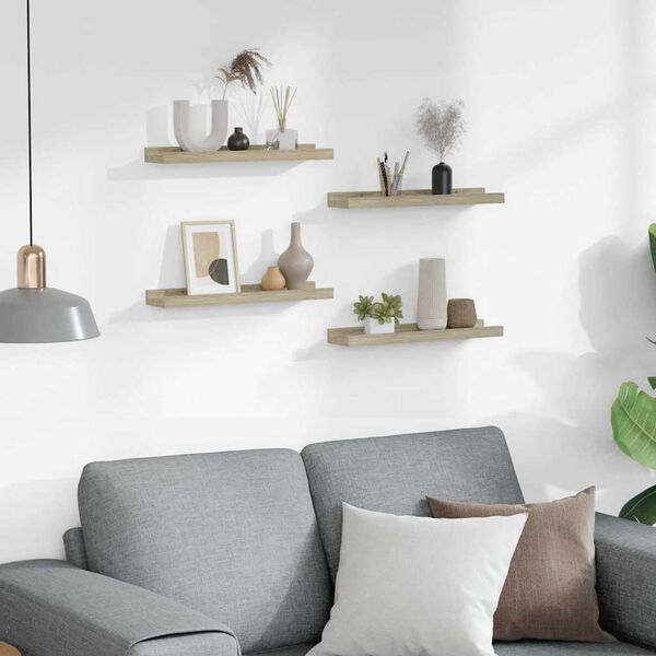 vidaXL Wandregale 4 Stk. Sonoma-Eiche 40x9x3 cm