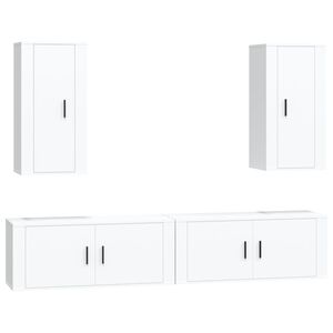vidaXL 4-tlg. TV-Schrank-Set Wei&szlig; Holzwerkstoff