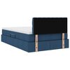 vidaXL Bett mit Stauraum und LED mit Matratze Blau 120 x 200 cm Stoff