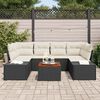 vidaXL Garten-Sofa-Set mit Kissen 7 pcs Schwarz Poly Rattan