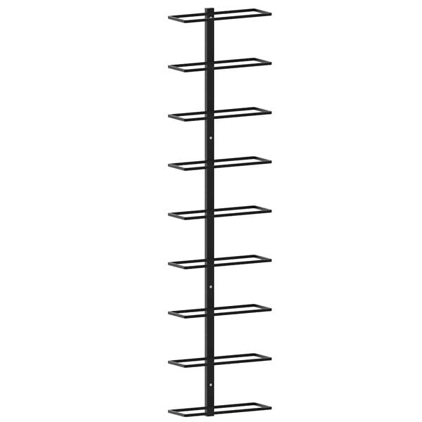 vidaXL Wand-Weinregal f&uuml;r 9 Flaschen Schwarz Eisen