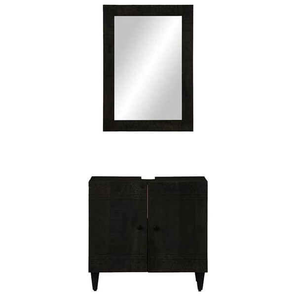 vidaXL 2-tlg. Badm&ouml;bel-Set Massivholz Mango