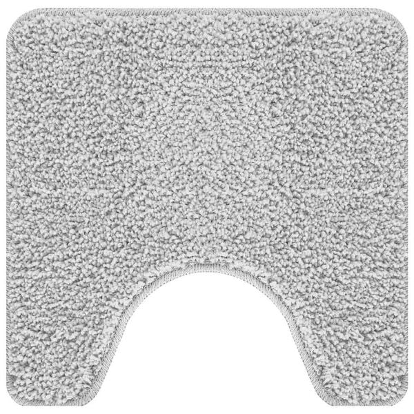 vidaXL Rutschfeste Badematte mit Toilettenausschnitt Grau 50 x 50 cm