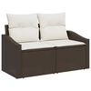vidaXL Sofa Set mit Kissen 6 pcs Braun Poly Rattan