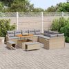 vidaXL Garten-Sofa-Set mit Kissen mit Kissen 13 pcs Beige und Hellgrau