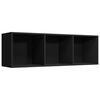 vidaXL Bücherregal/TV-Schrank Schwarz 36x30x114 cm Holzwerkstoff