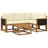 vidaXL Outdoor-Sofagarnitur 5 stk. Natur und Creme Polyester