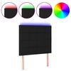 vidaXL LED Kopfteil Schwarz 100x5x118/128 cm Stoff